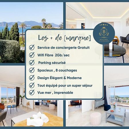 Suite Riviera - Sea View - Clim - 50M Plage - Residence De Standing - Spacieux 180 M2 - Parking 칸느 외부 사진