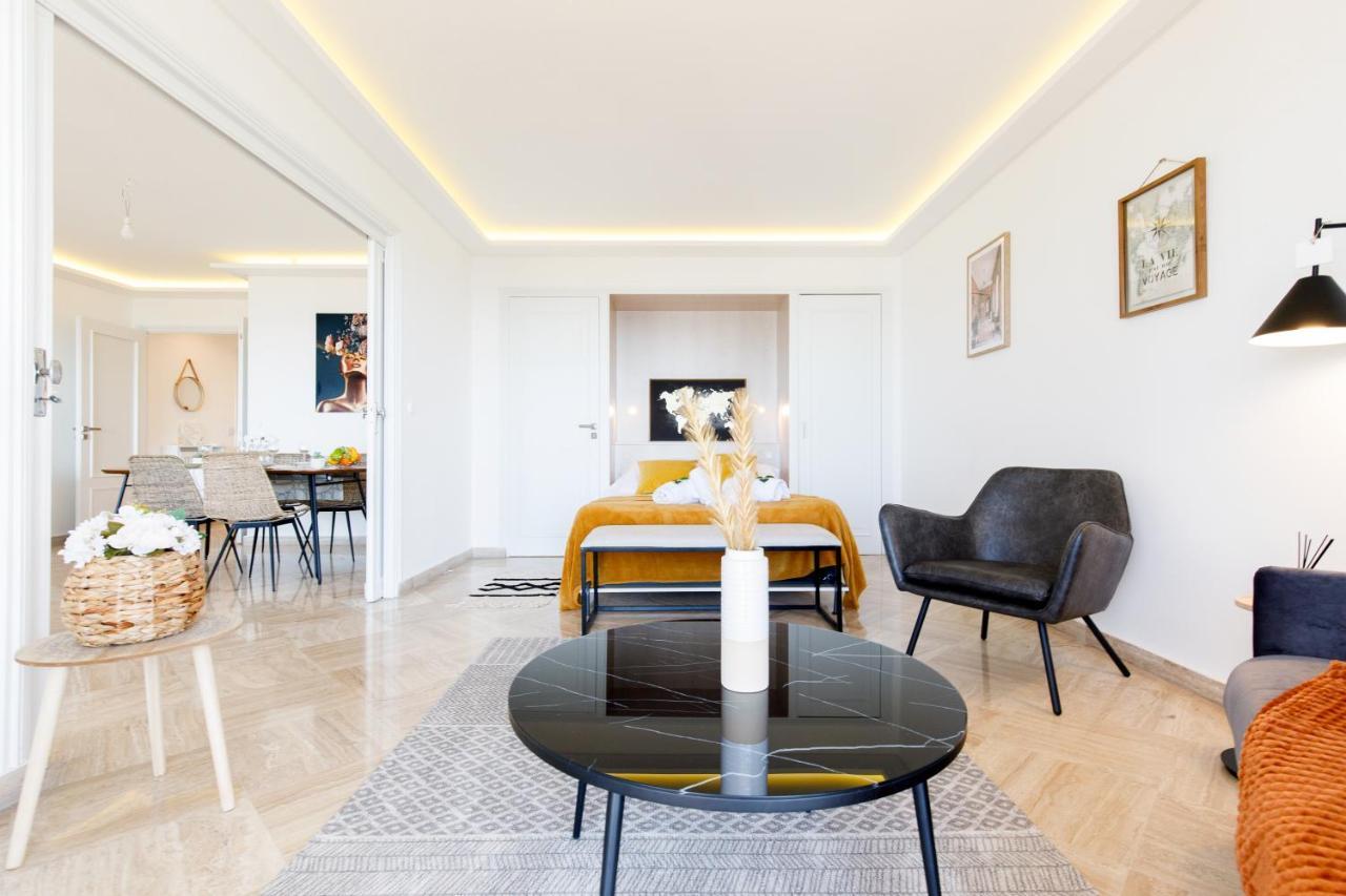 Suite Riviera - Sea View - Clim - 50M Plage - Residence De Standing - Spacieux 180 M2 - Parking 칸느 외부 사진
